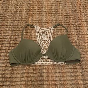 Racerback Lace Detail Bikini Top